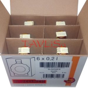 Slivovice bílá Budík 3 letá 45% 0,2l x6 R.Jelínek